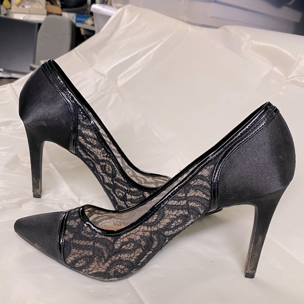 Black lace heels. Size 8 1/2